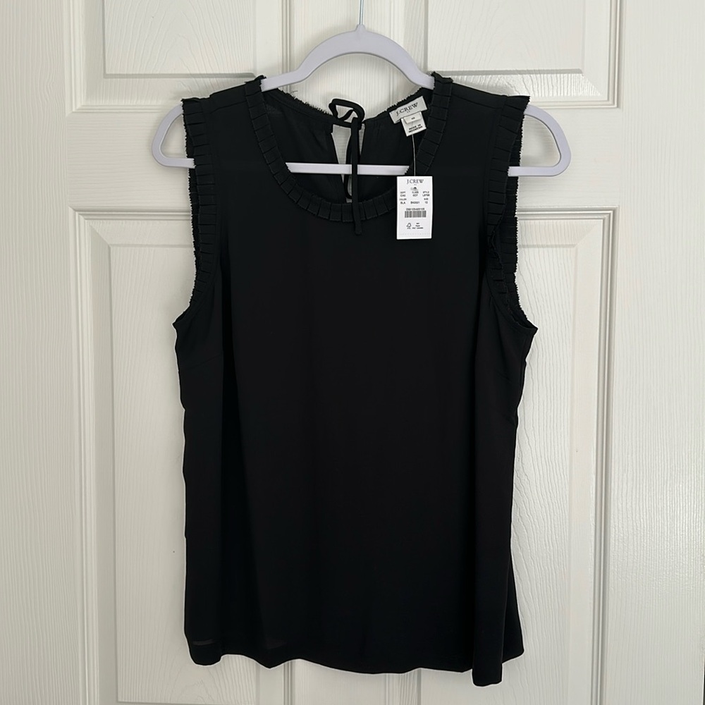 J Crew Sleeveless top with pleated trim